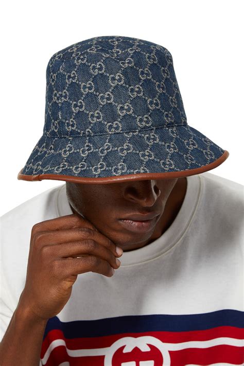 gucci bucket hat man|Gucci denim bucket hat.